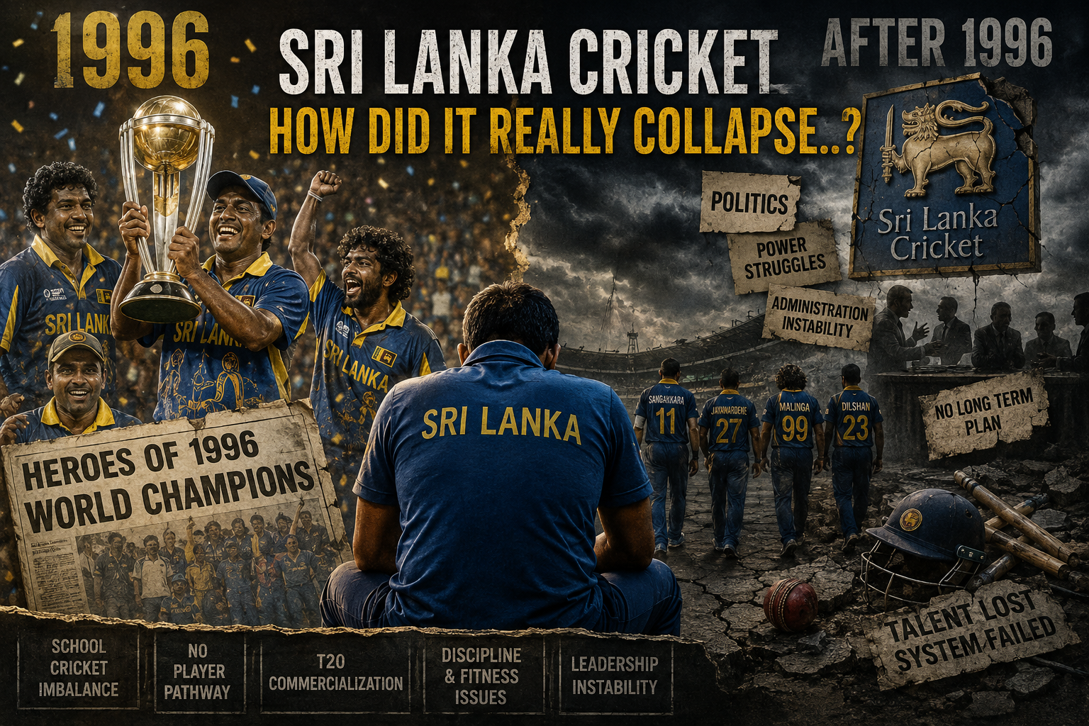 1996 පසු ශ්‍රී ලංකා ක්‍රිකට් ඇත්තටම කඩා වැටුණේ කෙසේ ද..?